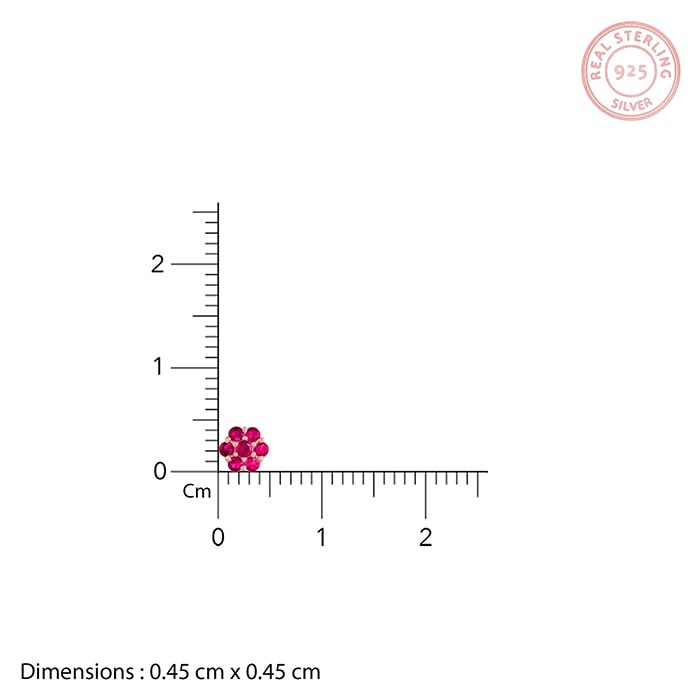 Rose Gold Magenta Flower Stud Kids Earrings