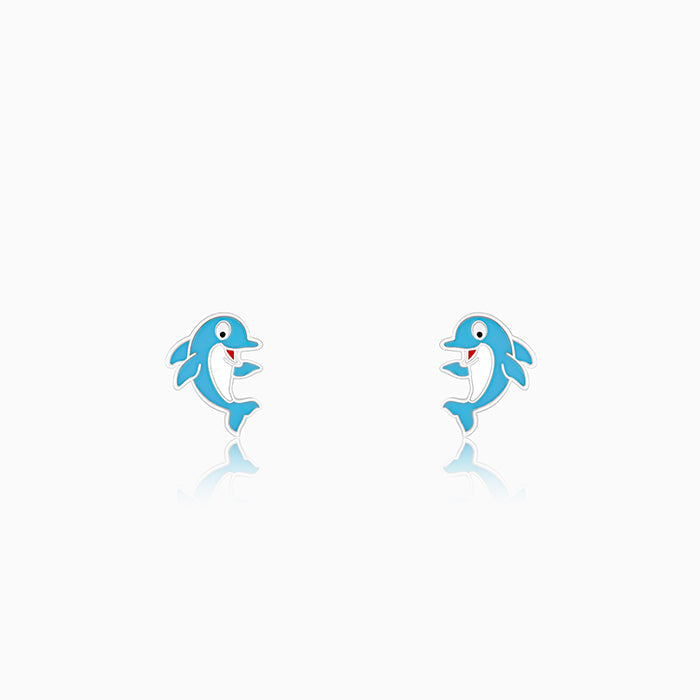 Silver Magic Dolphin Kids Earrings (4-12 yrs)