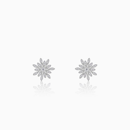 Silver Classic Flower Romance Earrings
