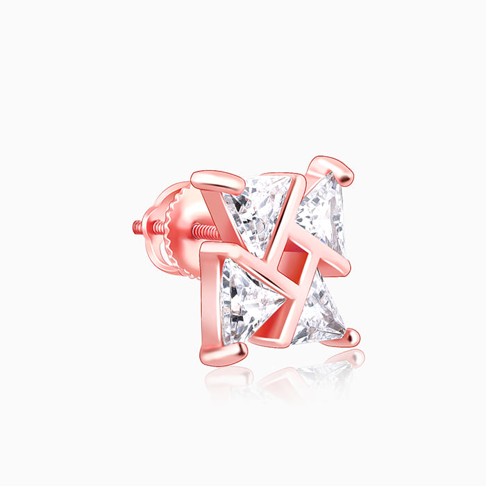 Rose Gold Windmill Stud Earrings