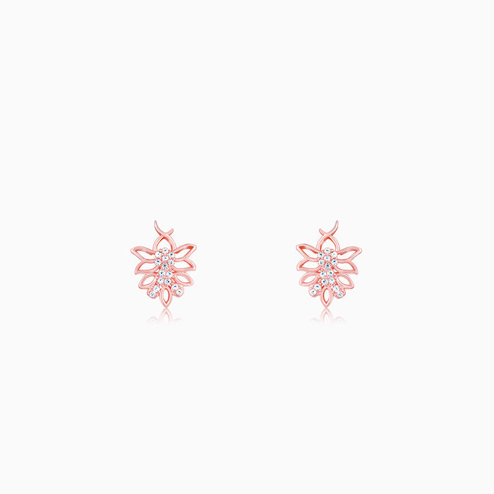 Rose Gold Whispers Of Leaves Earrings