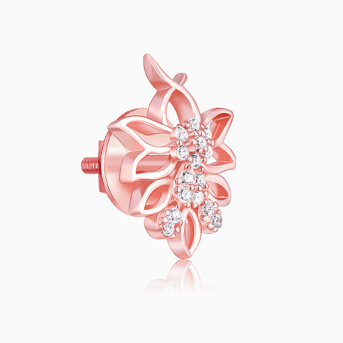Rose Gold Whispers Of Leaves Earrings