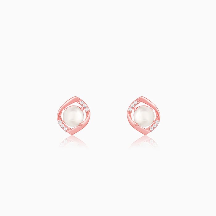 Rose Gold Pearl-fect Earrings