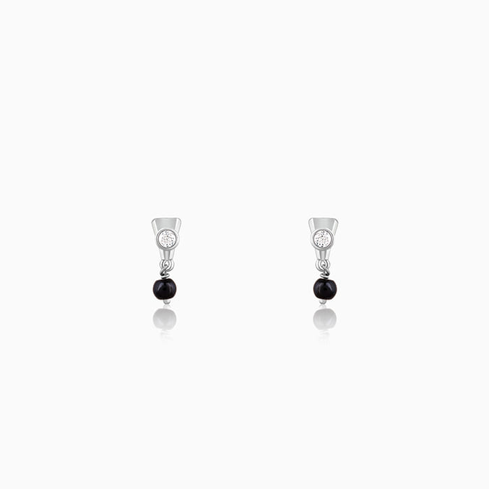 Silver Zirconia Noir Earrings
