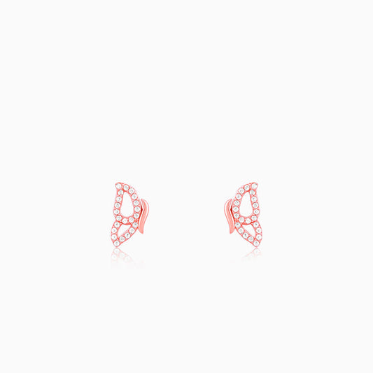 Rose Gold Dazzling Butterfly Earrings