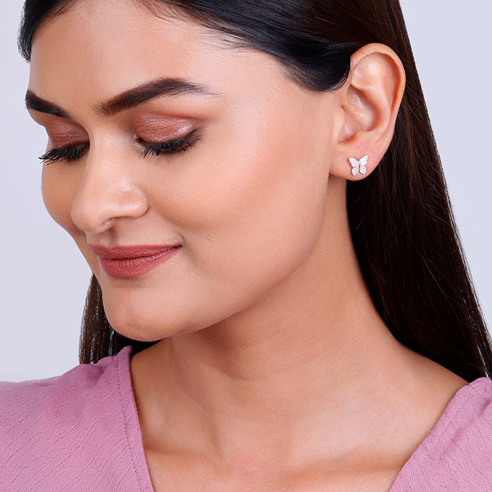 Rose Gold Skipper Butterfly Earrings