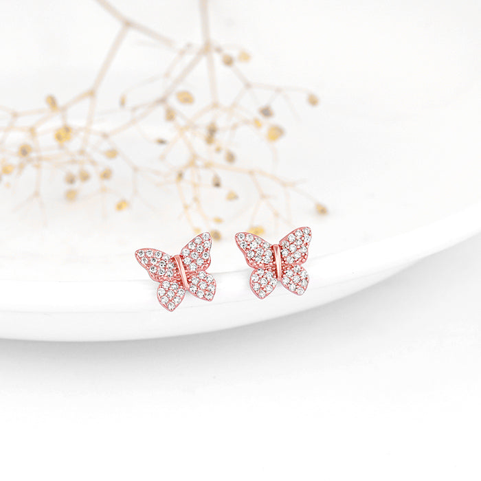 Rose Gold Skipper Butterfly Earrings