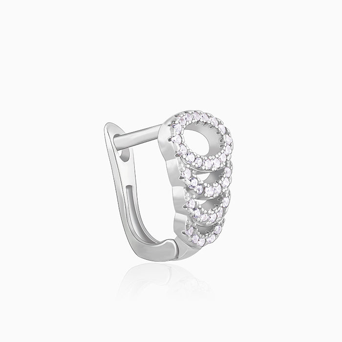 Silver Zircon Elegant Loop Earrings