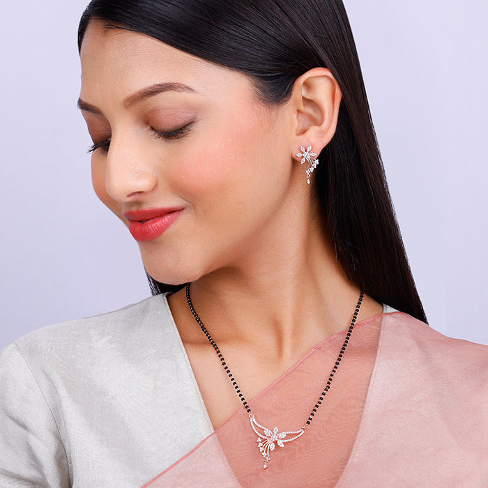 Rose Gold Floral Love Bond Mangalsutra Set