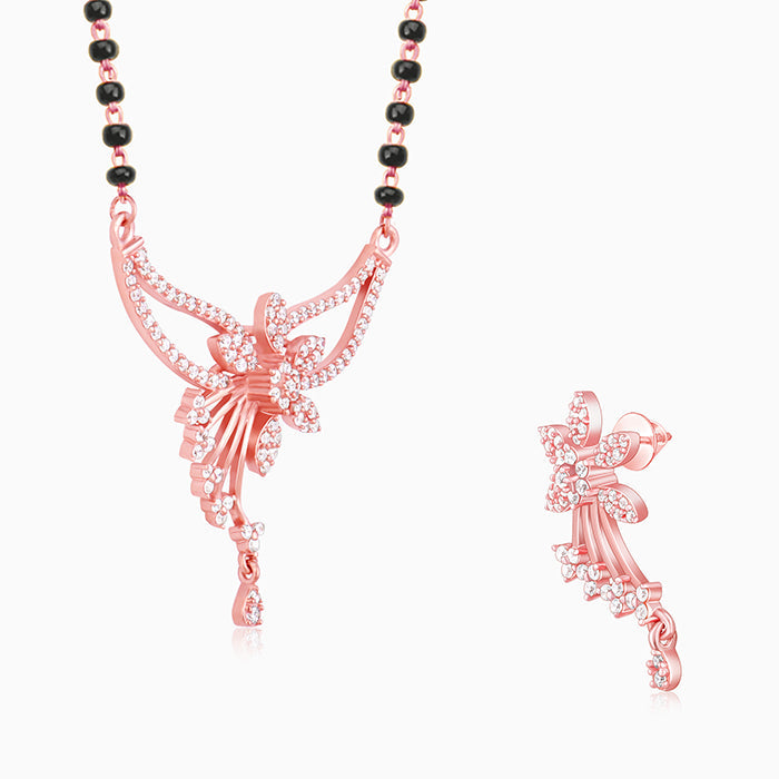 Rose Gold Floral Love Bond Mangalsutra Set