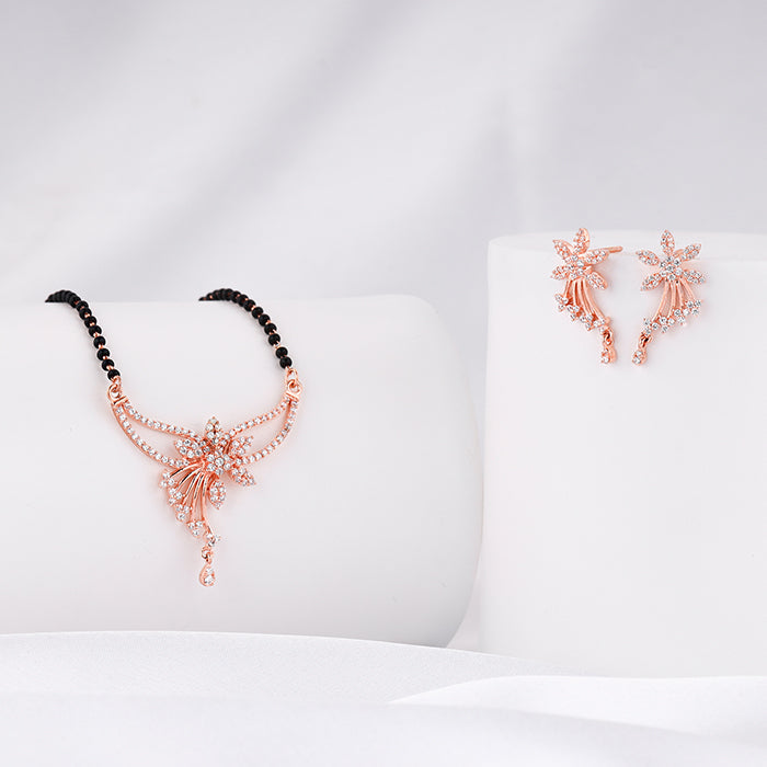 Rose Gold Floral Love Bond Mangalsutra Set