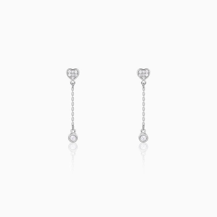 Silver Love Drip Dangler Earrings
