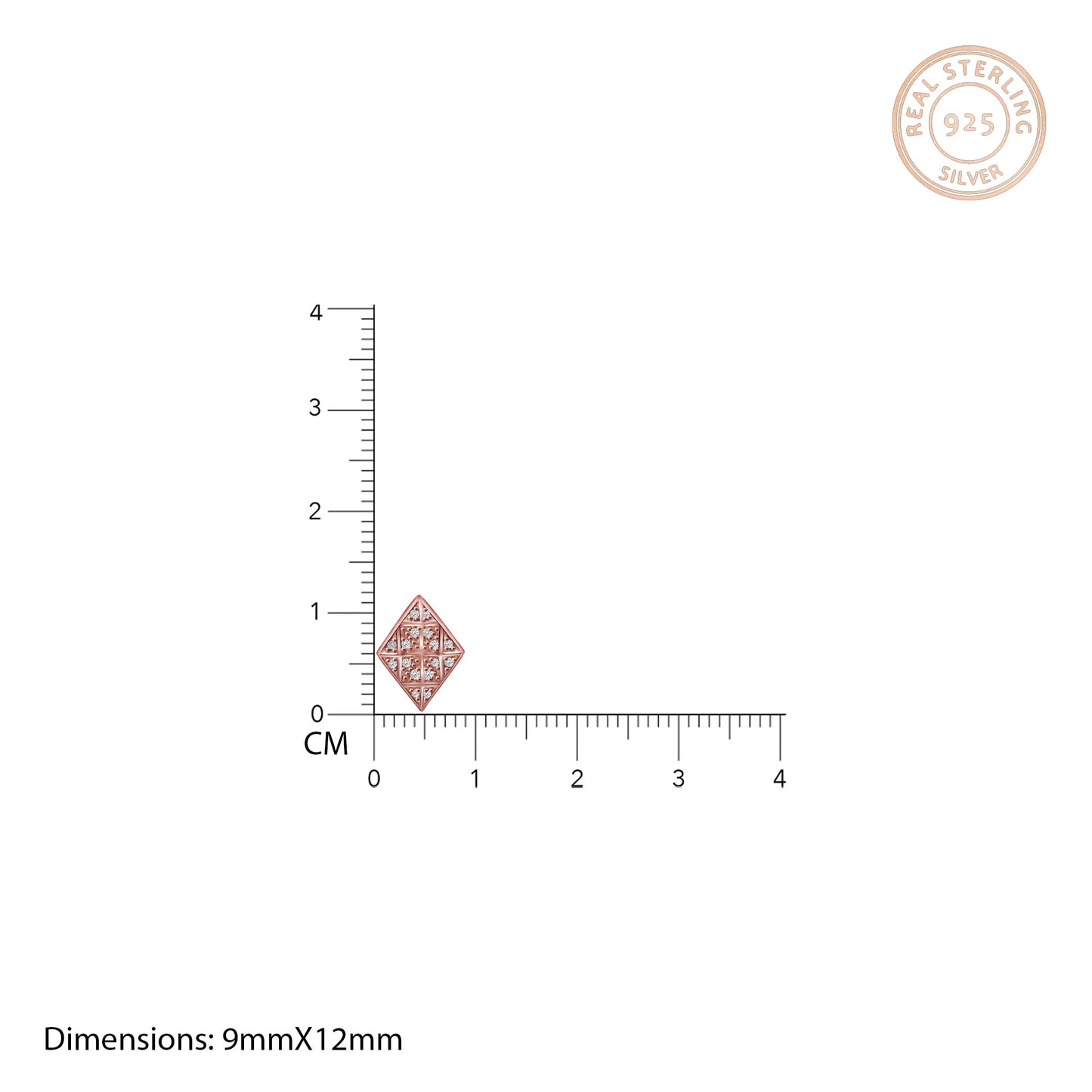 Rose Gold Zircon Stud Earrings