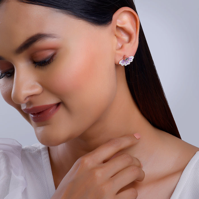 Rose Gold Crowning Eyebright Earrings