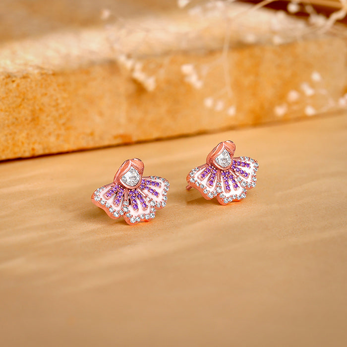Rose Gold Crowning Eyebright Earrings