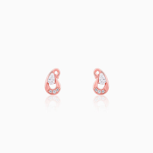 Rose Gold Paisley Love Earrings