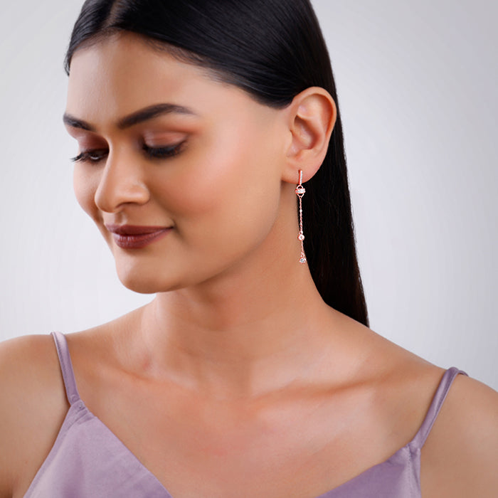Rose Gold Glam Drop Earrings
