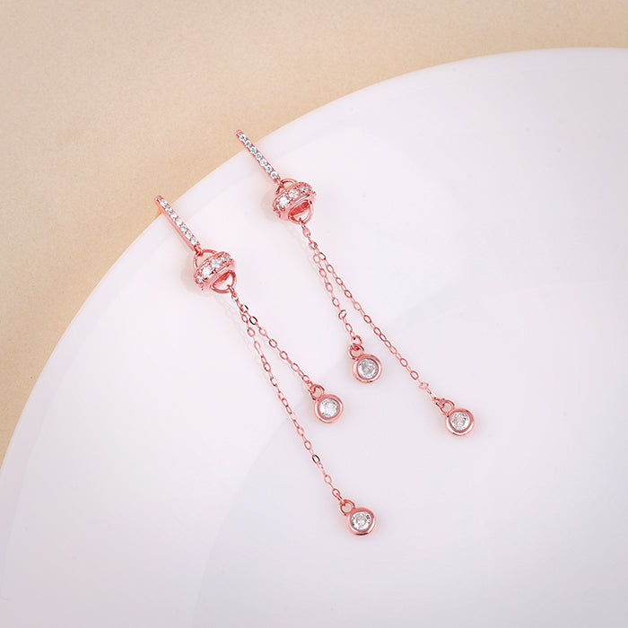 Rose Gold Glam Drop Earrings
