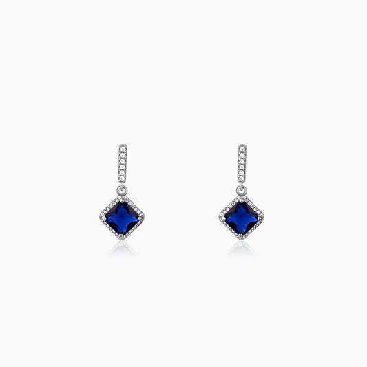 Silver Adorable Blue Earrings