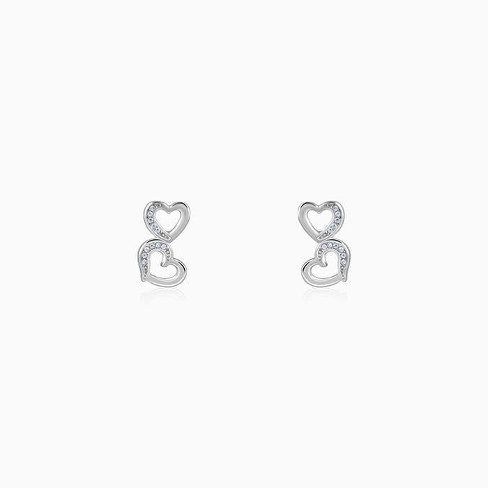 Silver Merry Heart Earrings