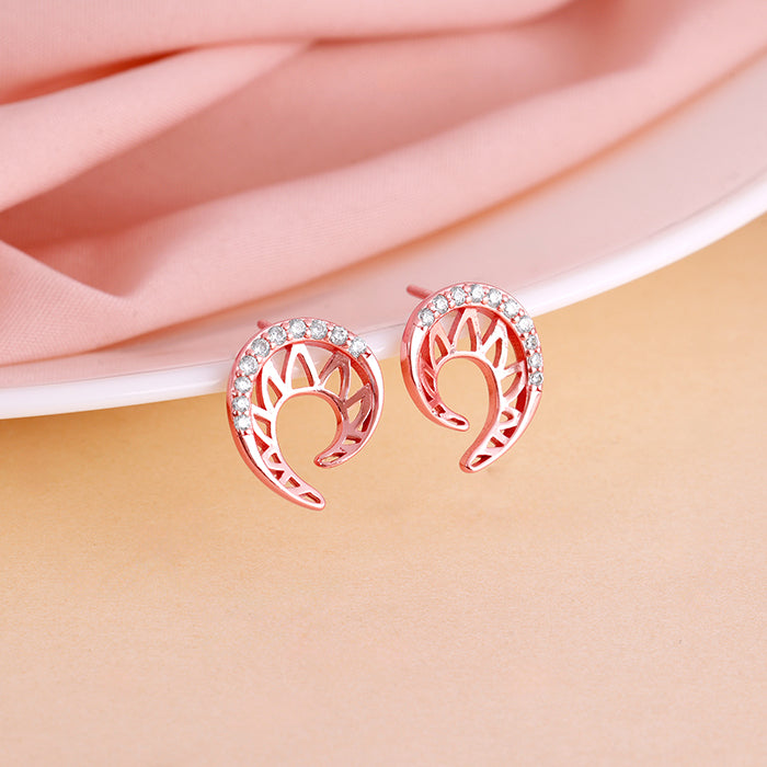Rose Gold Dreamy Curve Earrings