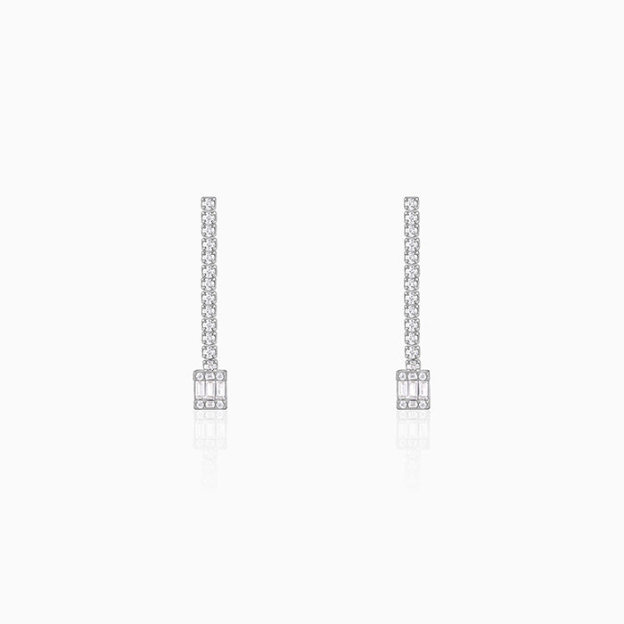 Silver Shine Line Earrings