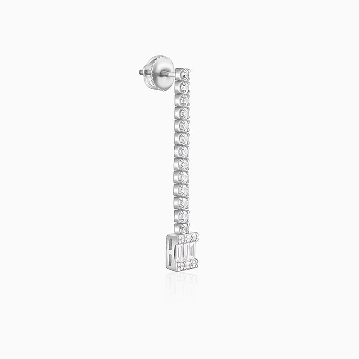 Silver Shine Line Earrings