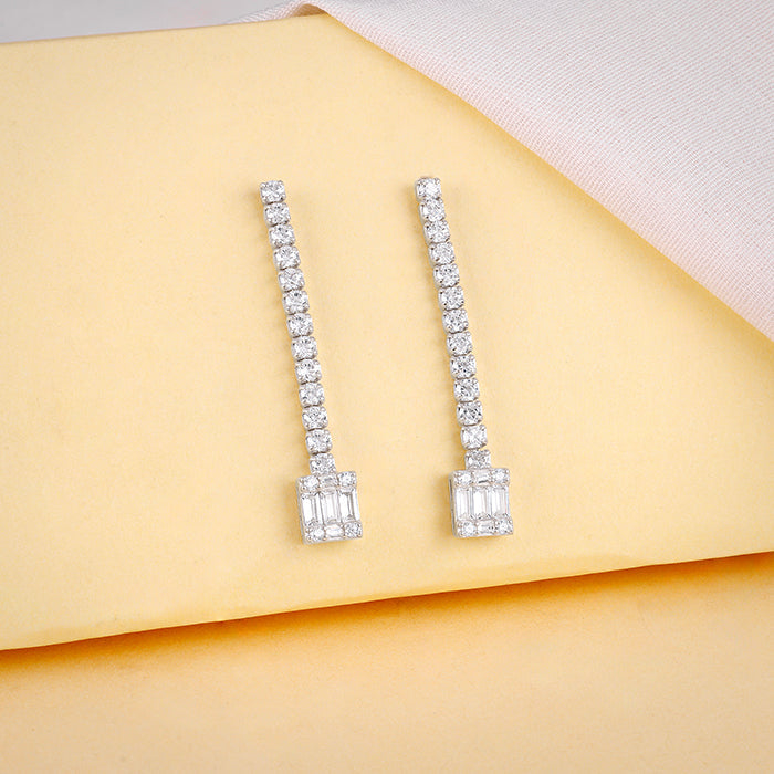 Silver Shine Line Earrings