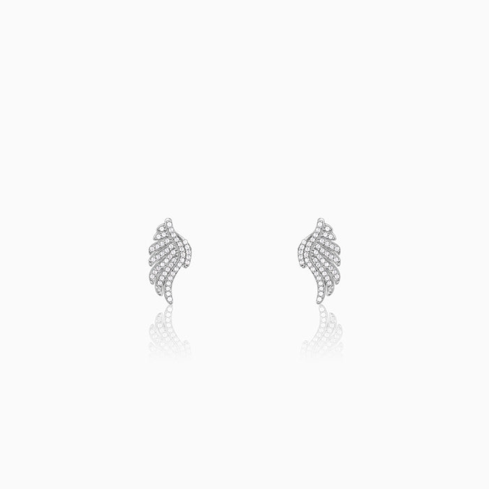 Silver Glittering Wing Earrings