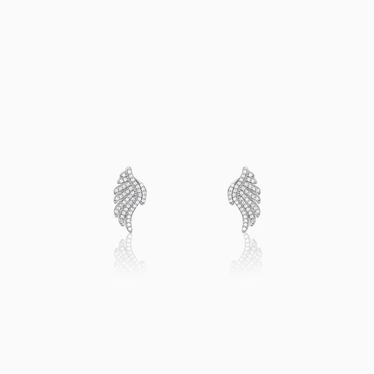 Silver Glittering Wing Earrings