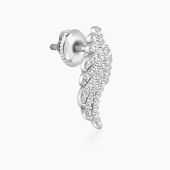 Silver Glittering Wing Earrings