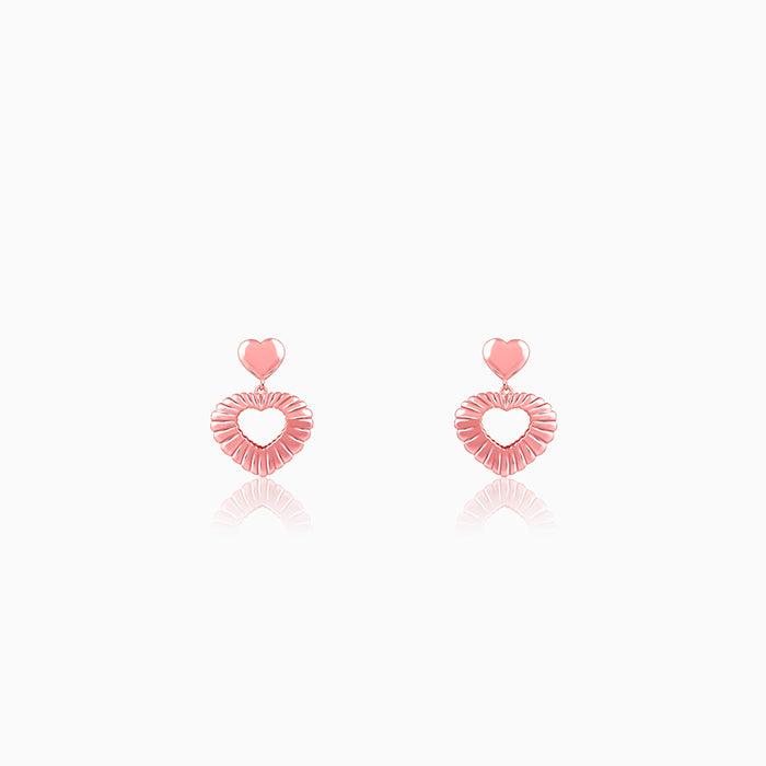 Rose Gold Blush Heart Earrings