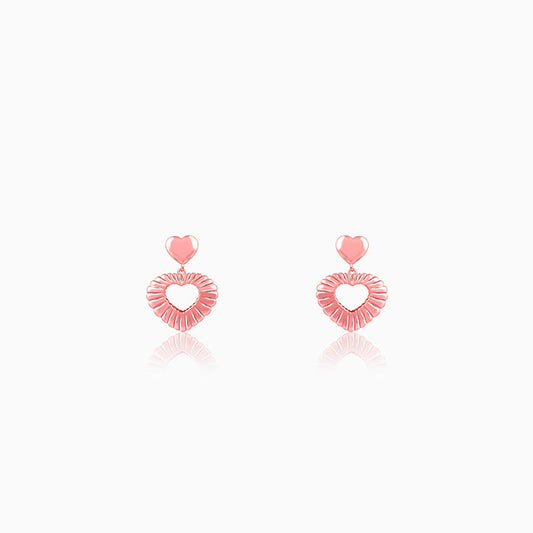 Rose Gold Blush Heart Earrings