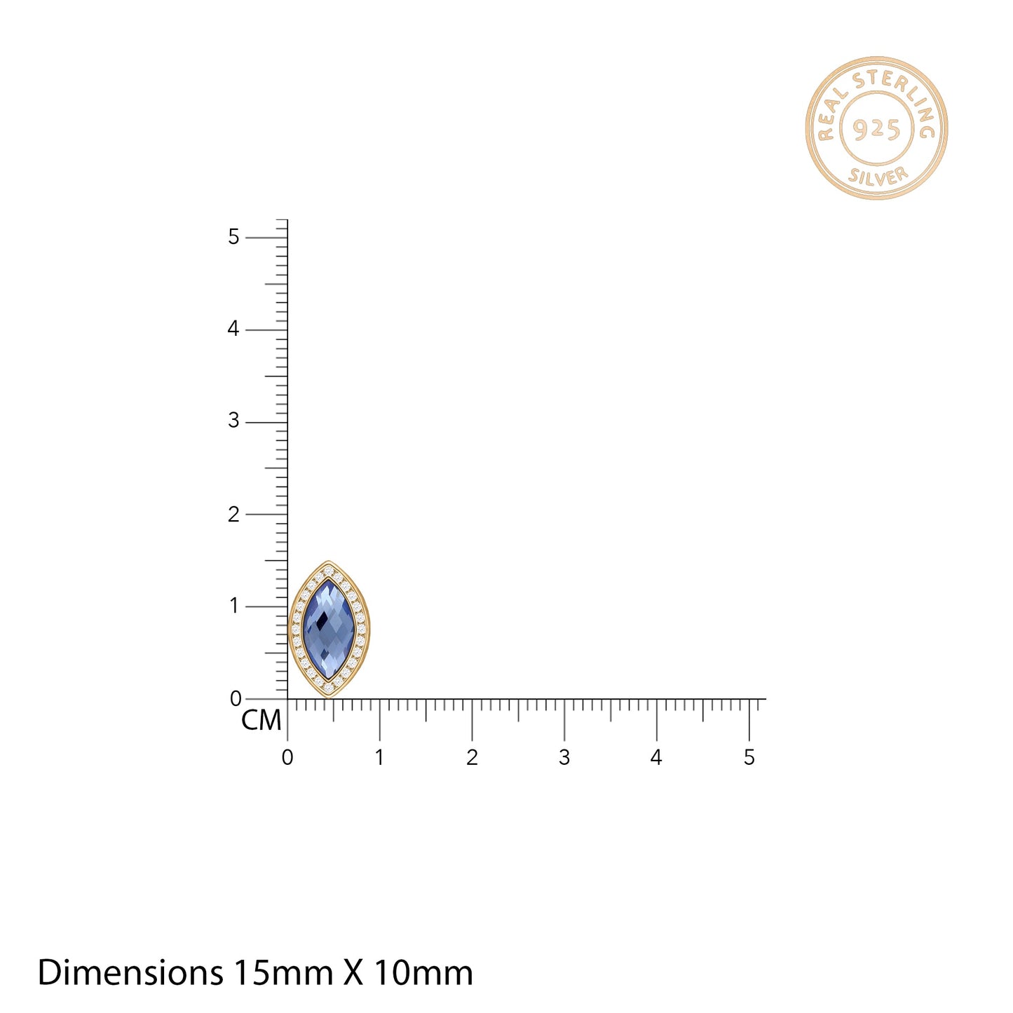 Golden Sapphire Blue Marquise Earrings