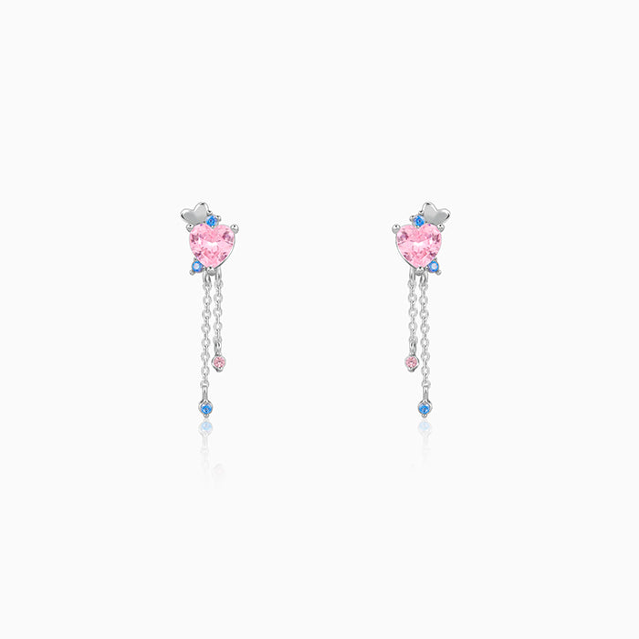Silver Hearts Dangler Earrings