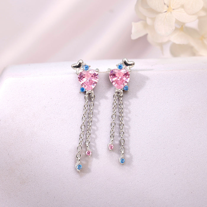 Silver Hearts Dangler Earrings
