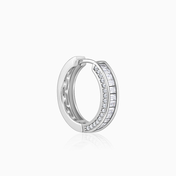 Silver Zirconia Hoop Earrings