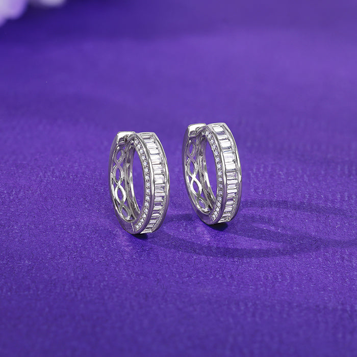 Silver Zirconia Hoop Earrings