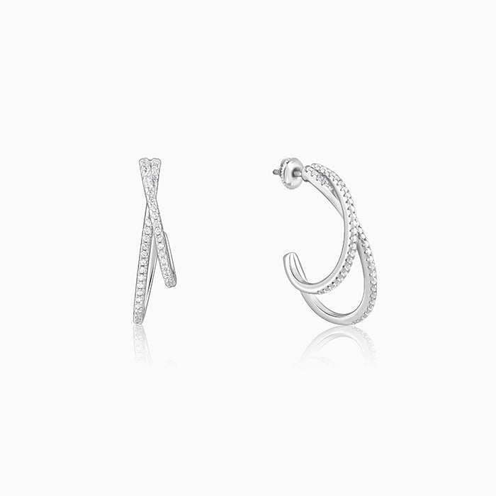 Silver Deserving You J-Hoop Earrings