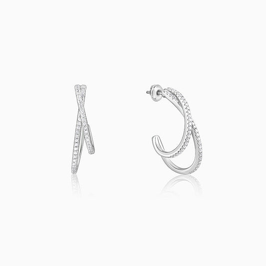 Silver Deserving You J-Hoop Earrings