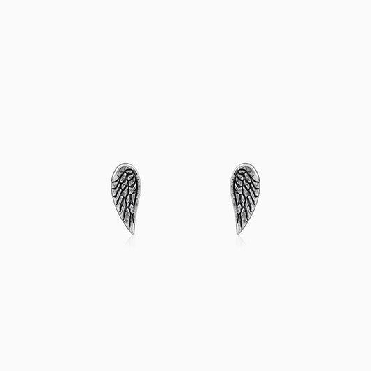 Oxidised Silver Feather Earrings