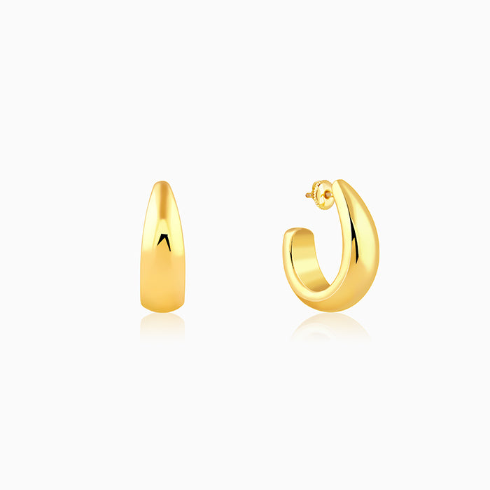 Golden Trendy Hoop Earrings