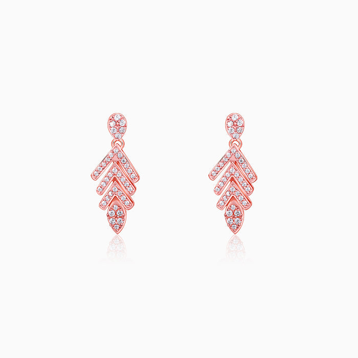 Rose Gold Belle Leaf Earrings