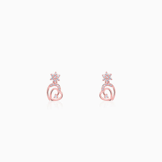 Rose Gold Hearty Sparkles Earrings