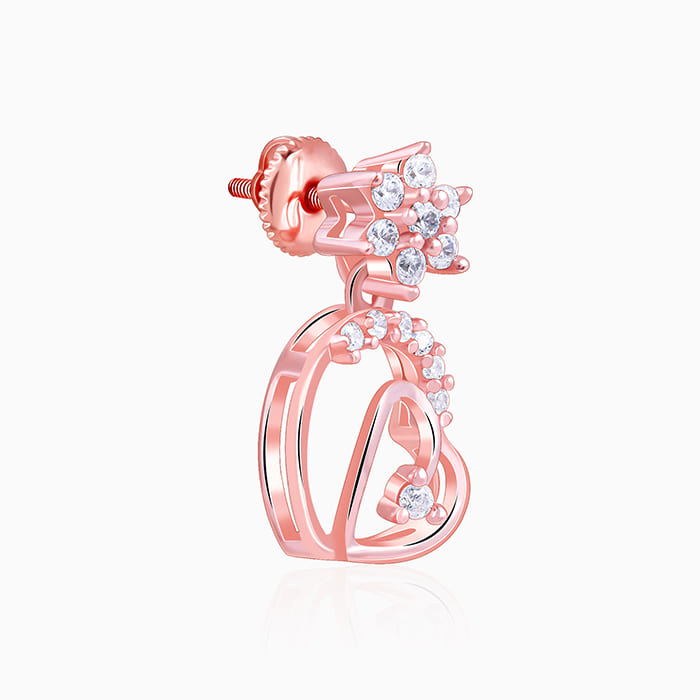 Rose Gold Hearty Sparkles Earrings