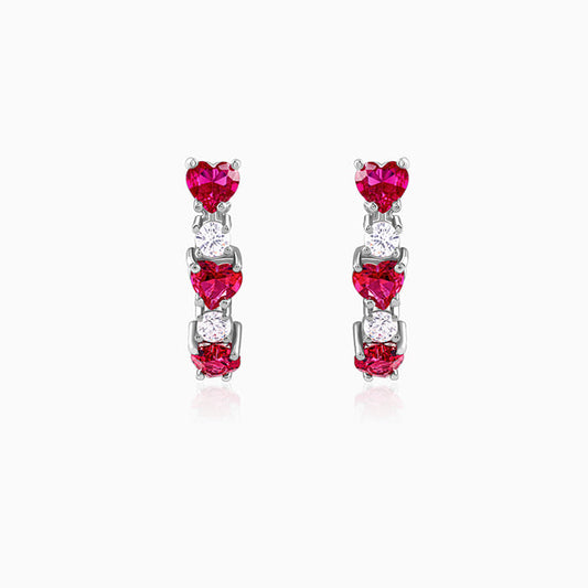 Silver Crimson Crush Earrings