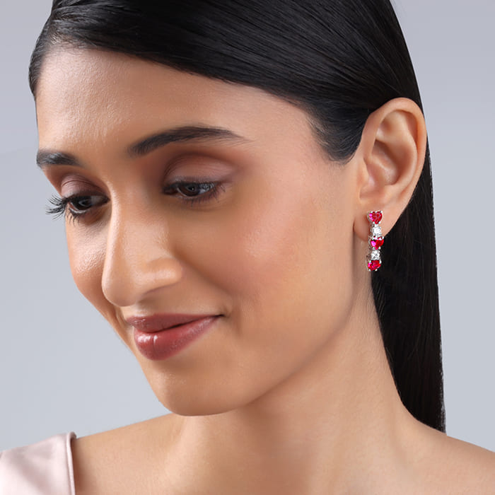 Silver Crimson Crush Earrings