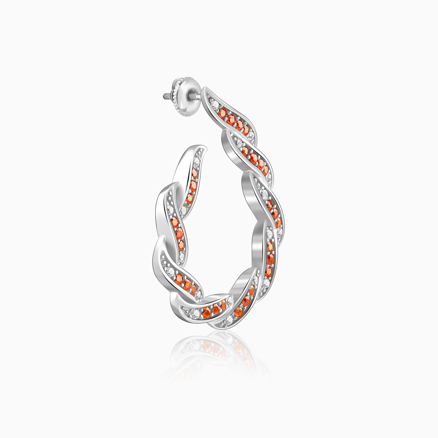 Silver Gaia Hoop Earrings
