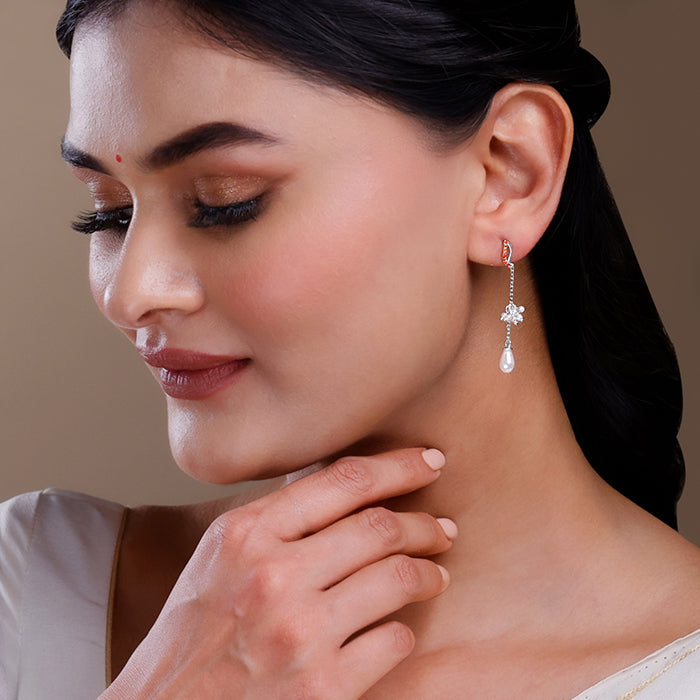 Silver Sekhmet Dangler Earrings
