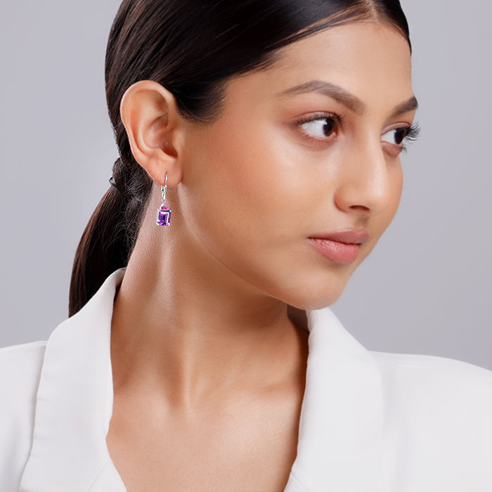 Silver Amethyst Earrings